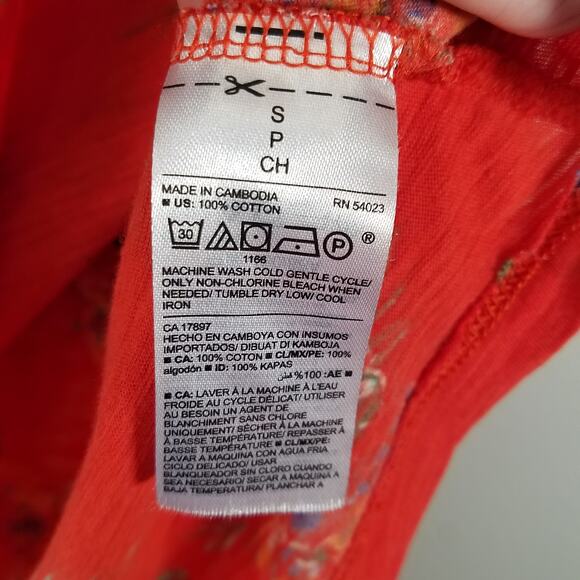 Old Navy Womens Off Shoulder Blouse Hawaiian Tropical Print Top Size Small - Picture 4 of 6